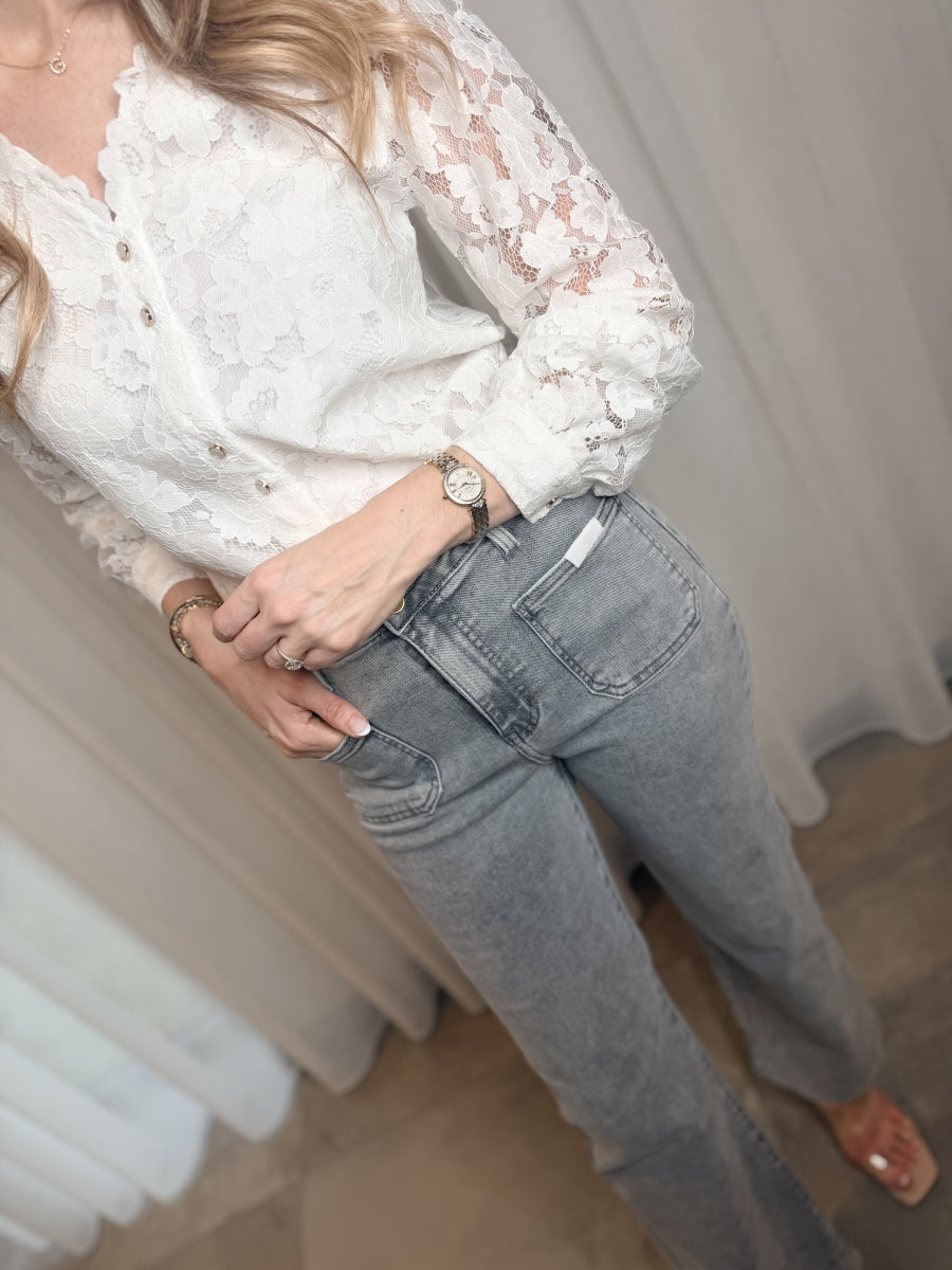 HESTIA BLOUSE KANT WIT