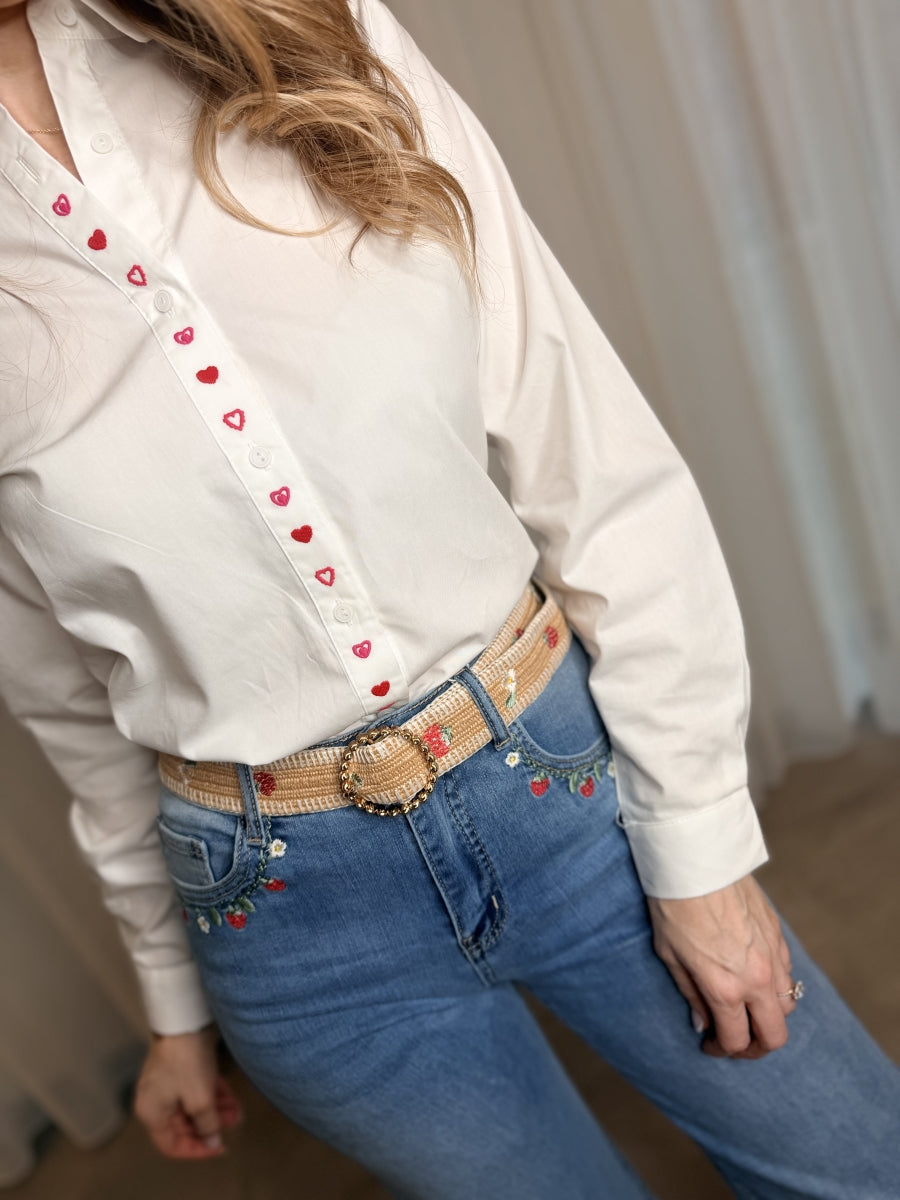 HOLLIS HEMD WIT MET HARTJES