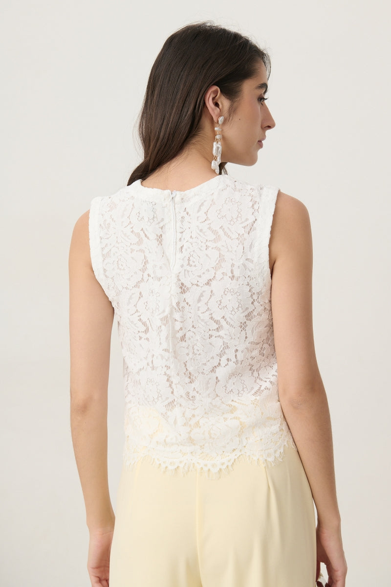 JINTHE KANTEN TOP WIT