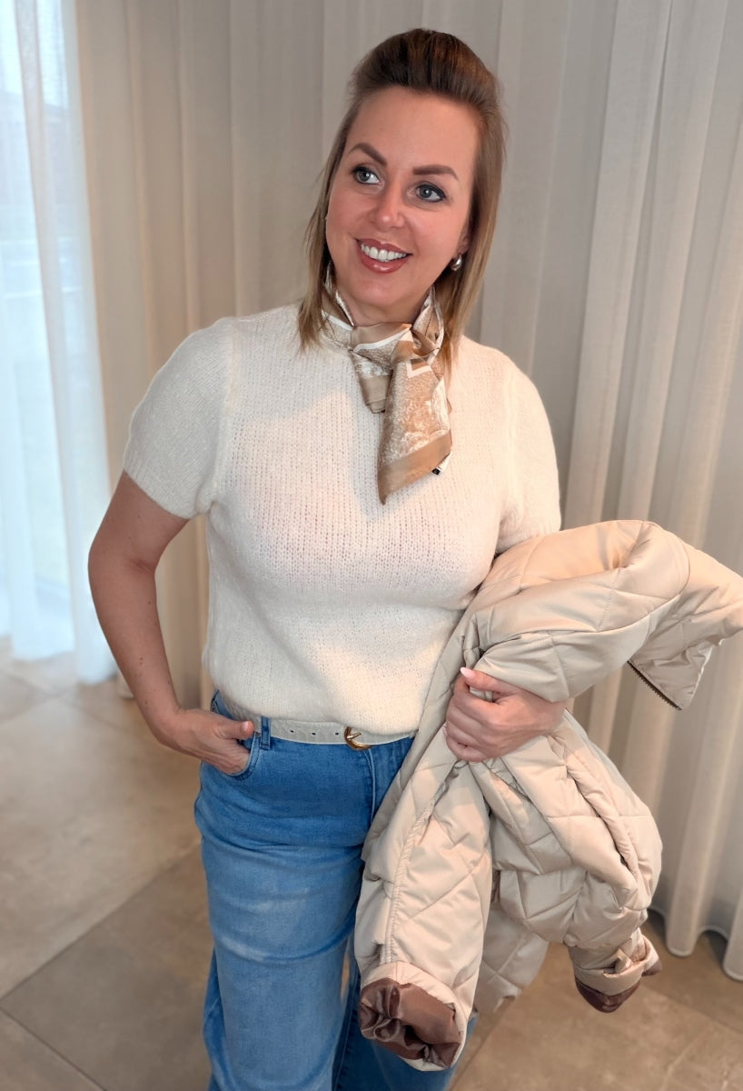 KYA TU PULL MET KORTE MOUWEN ECRU