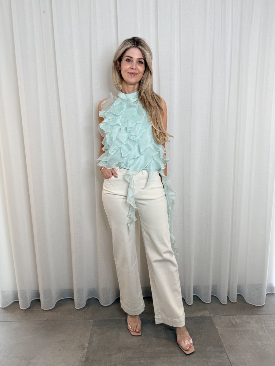 MISCHA WIDE LEG BROEK BEIGE