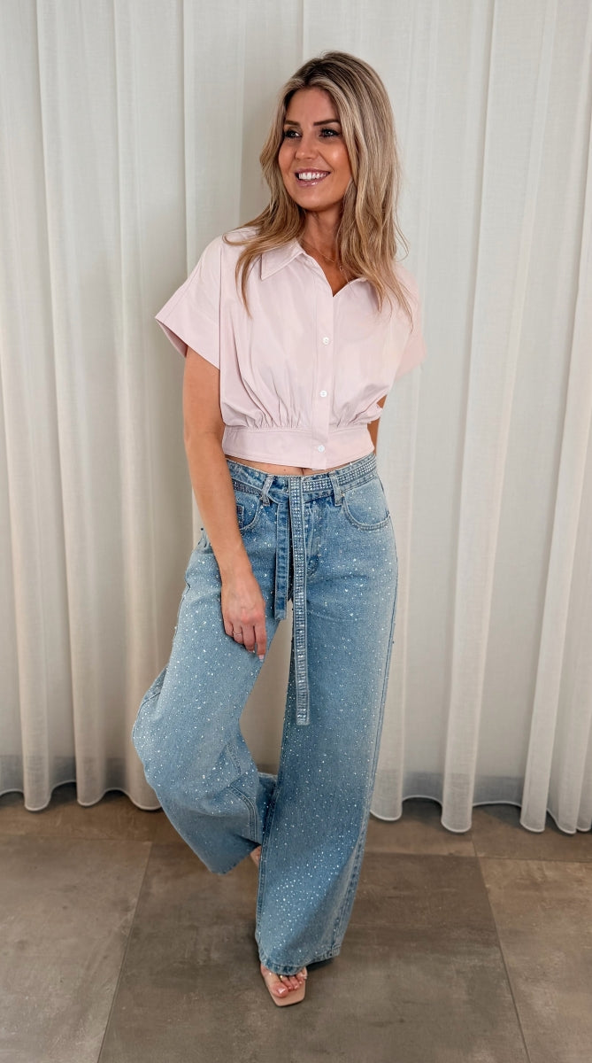 LOUISA BROEK MET VEEL STRASS STEENTJES
