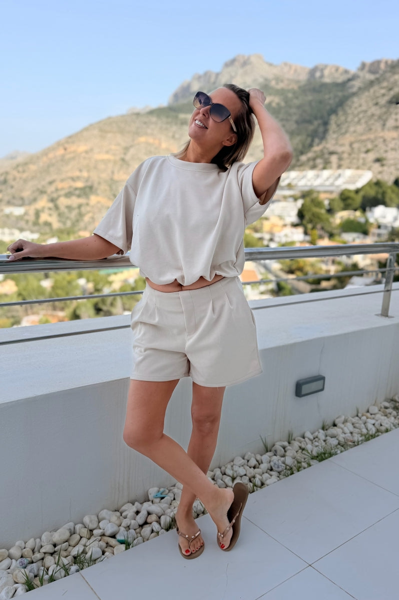 RANI TU HUISPAK/MET KORTE BROEK BEIGE