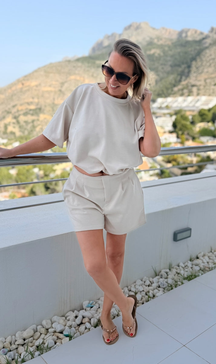 RANI TU HUISPAK/MET KORTE BROEK BEIGE