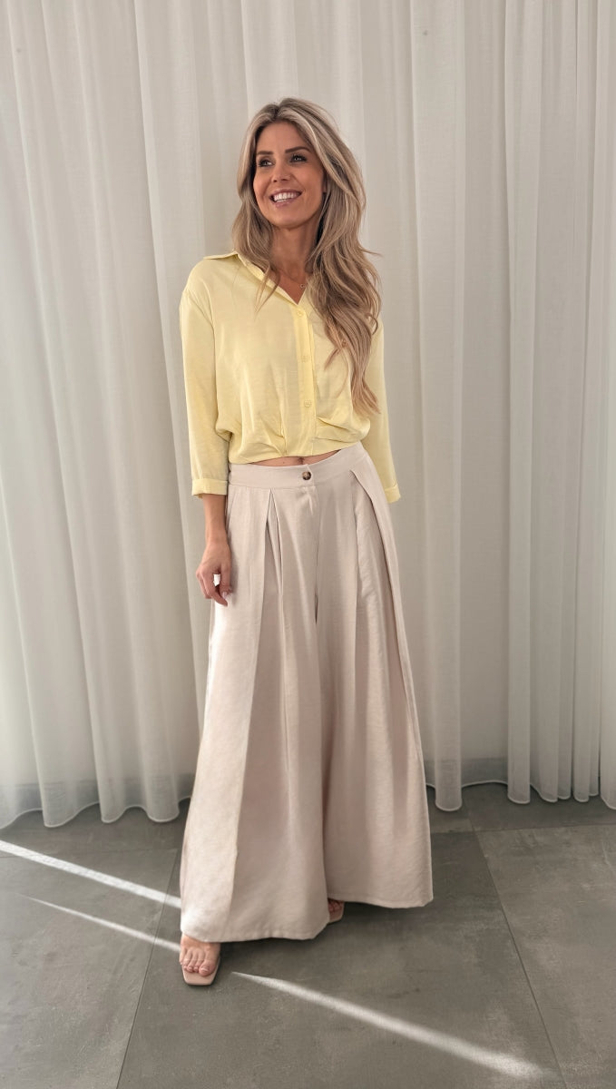 RIVA BROEK BEIGE MET LICHTE GLITTER