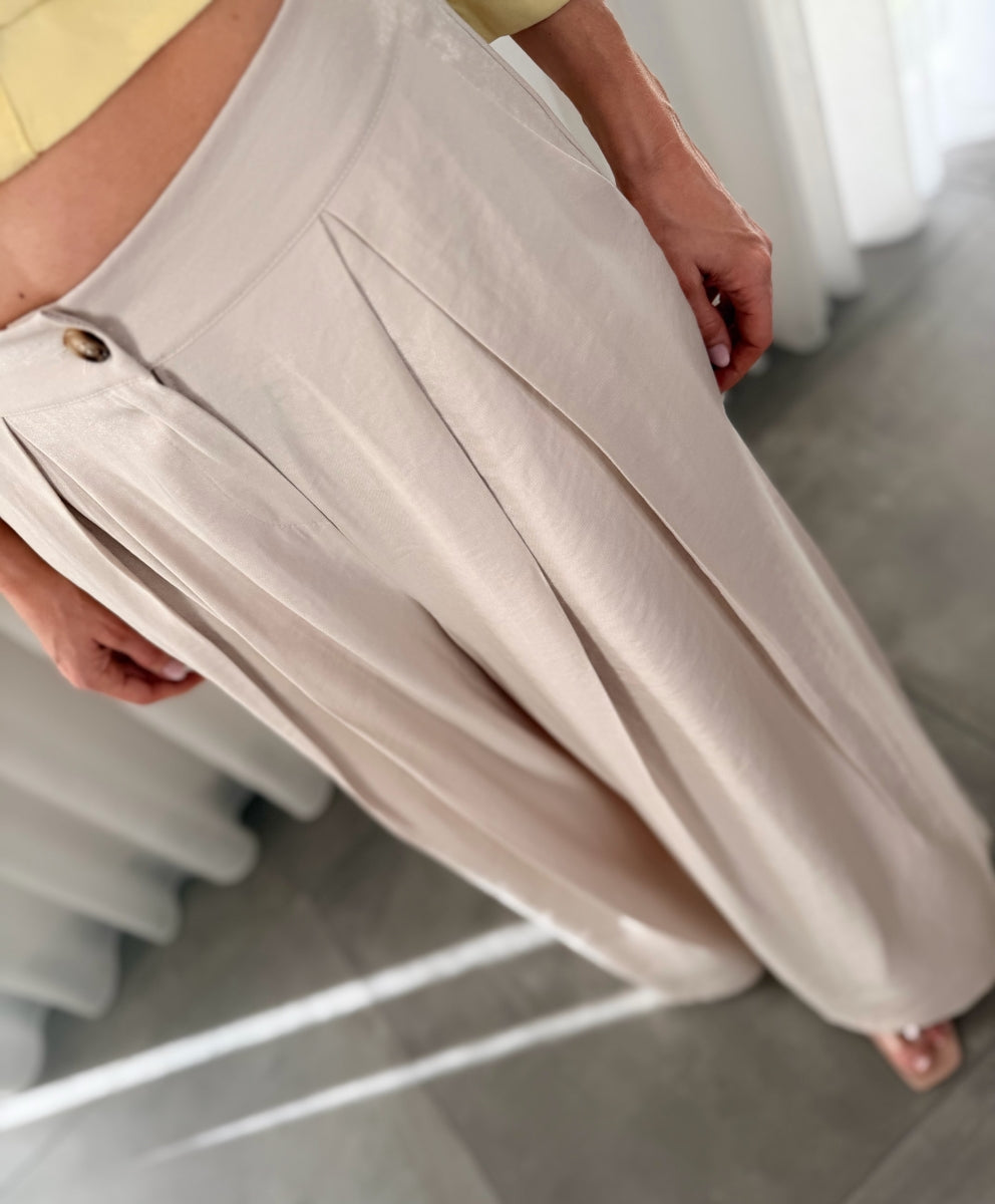 RIVA BROEK BEIGE MET LICHTE GLITTER