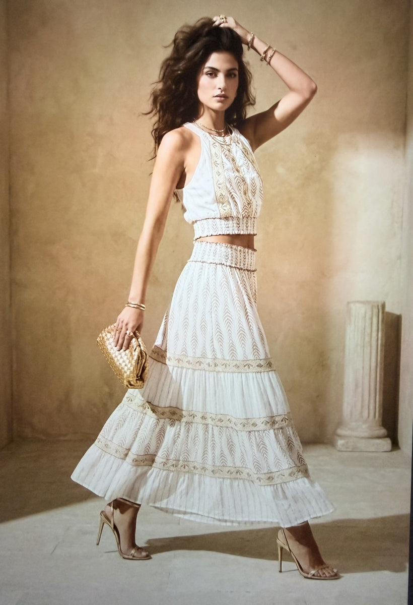 ROSELLA SET TOP&ROK BEIGE