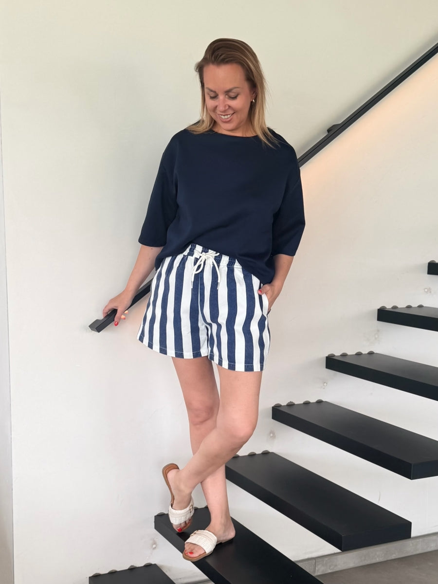 AADA TU T-SHIRT DONKER BLAUW