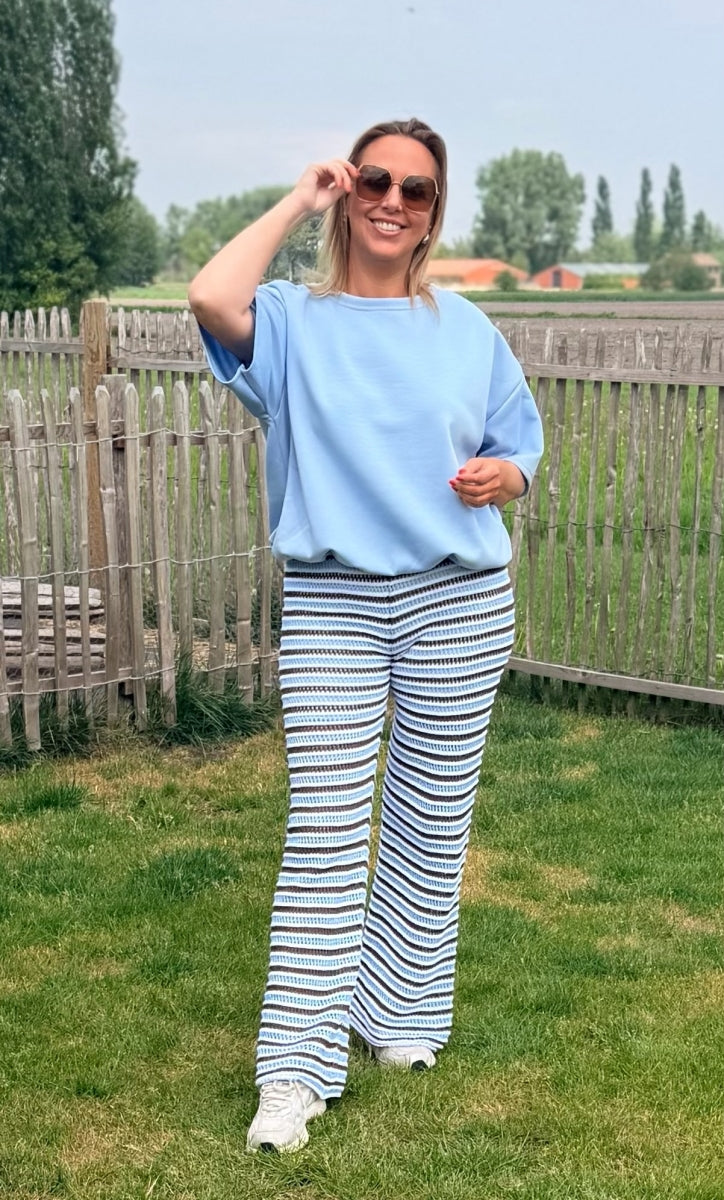 AAMINA TU BROEK BRUIN/BLAUW