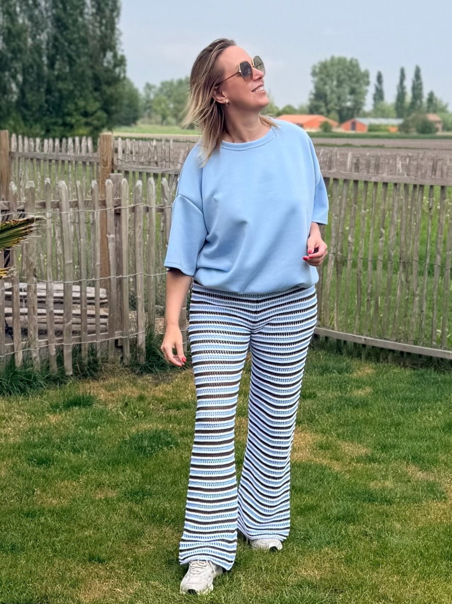 AAMINA TU BROEK BRUIN/BLAUW