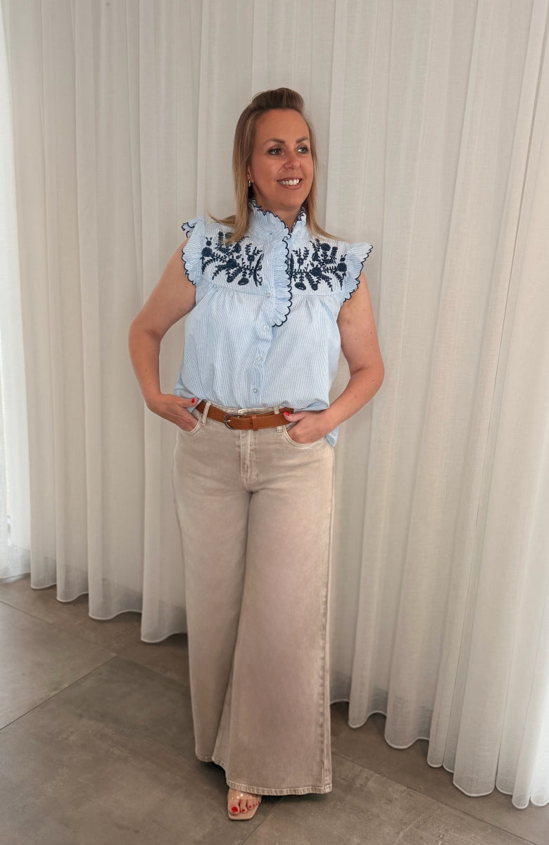 BRITTA BLOUSE BLAUW