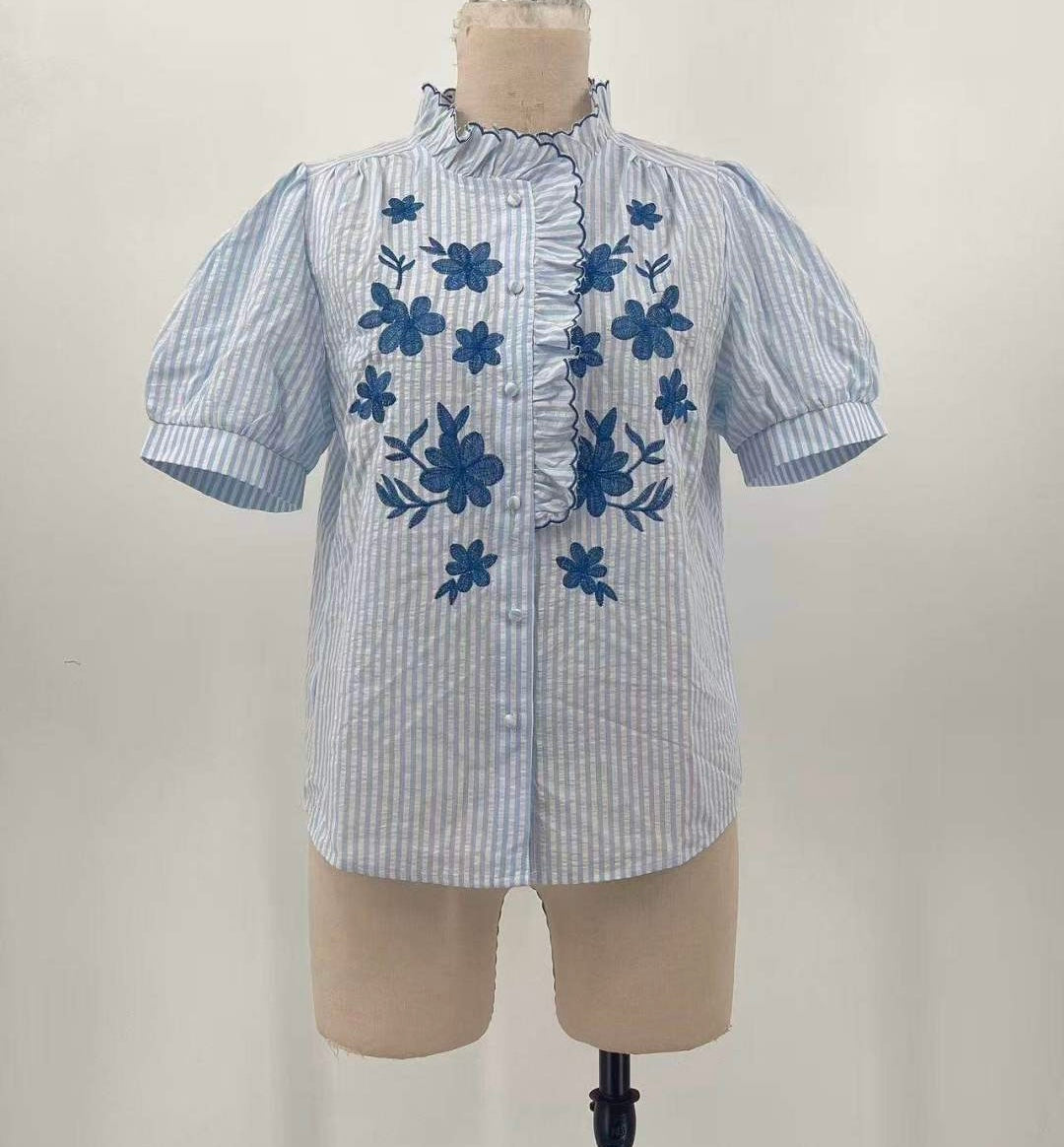 HANIFA BLOUSE BLAUW