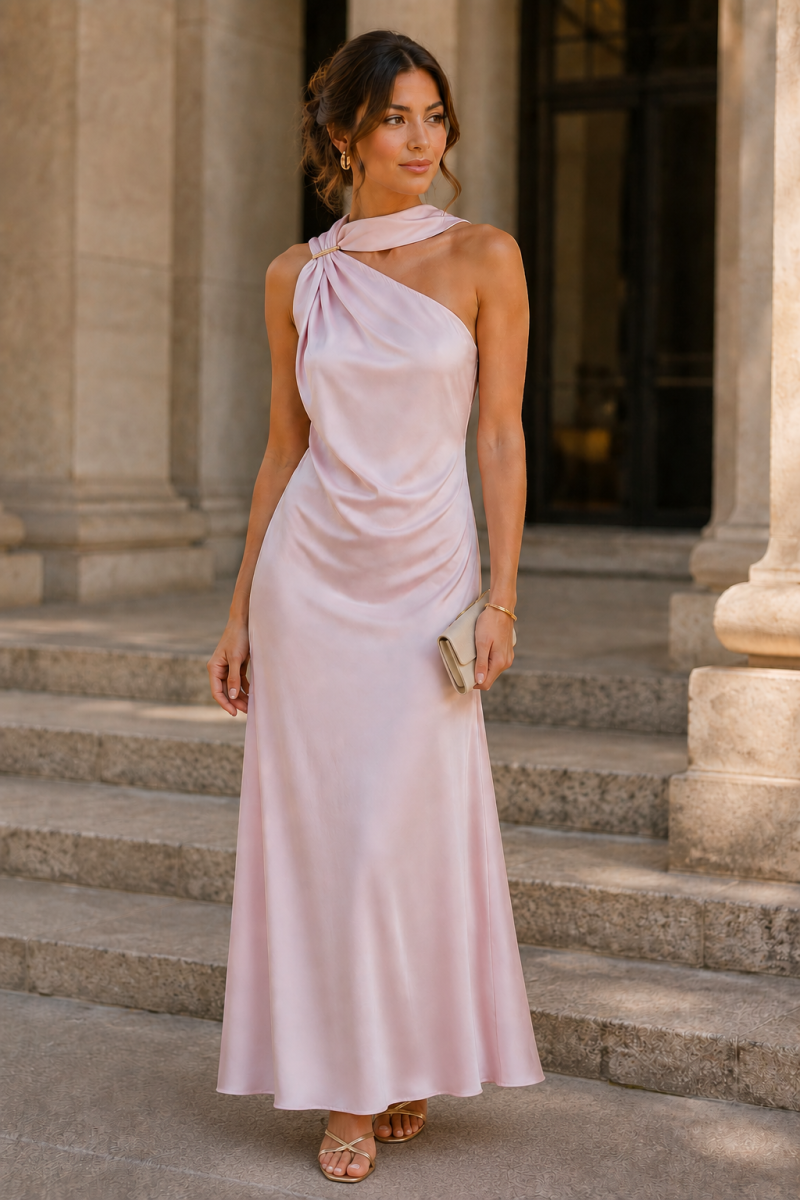 MABEL JURK ROZE MET GOUDEN DETAIL AAN HALS