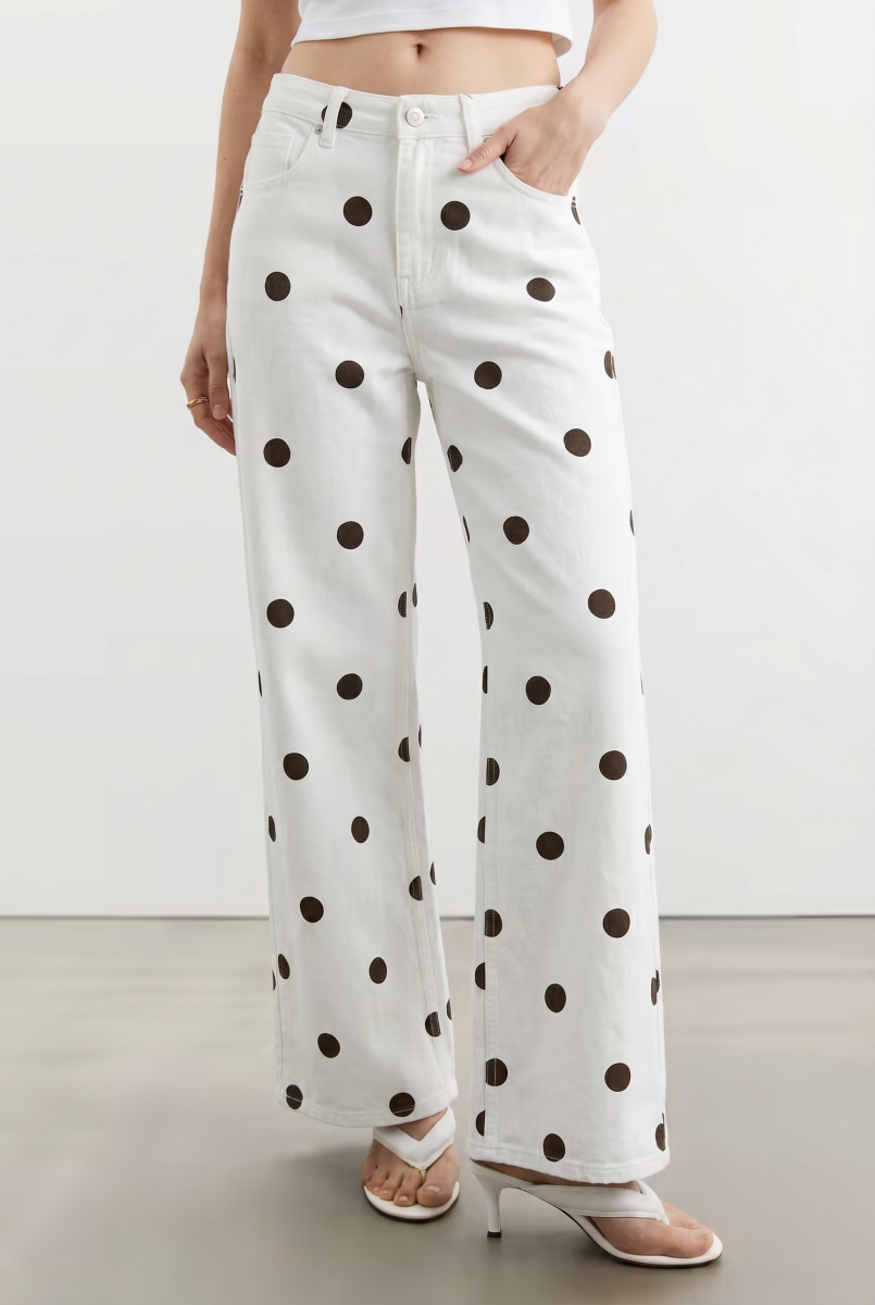 MALIA POLKADOTS BROEK BRUINE BOLLEN