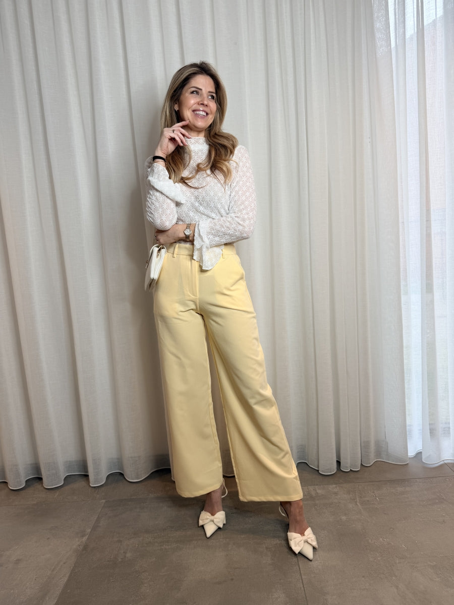 FRANCES ELEGANTE HEELS MET STRIK ECRU