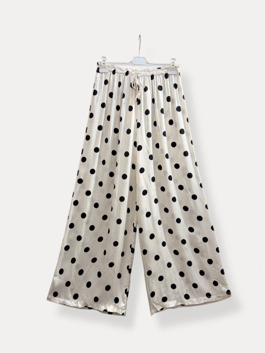 OBI TU POLKADOTS BROEK WIT/ZWART