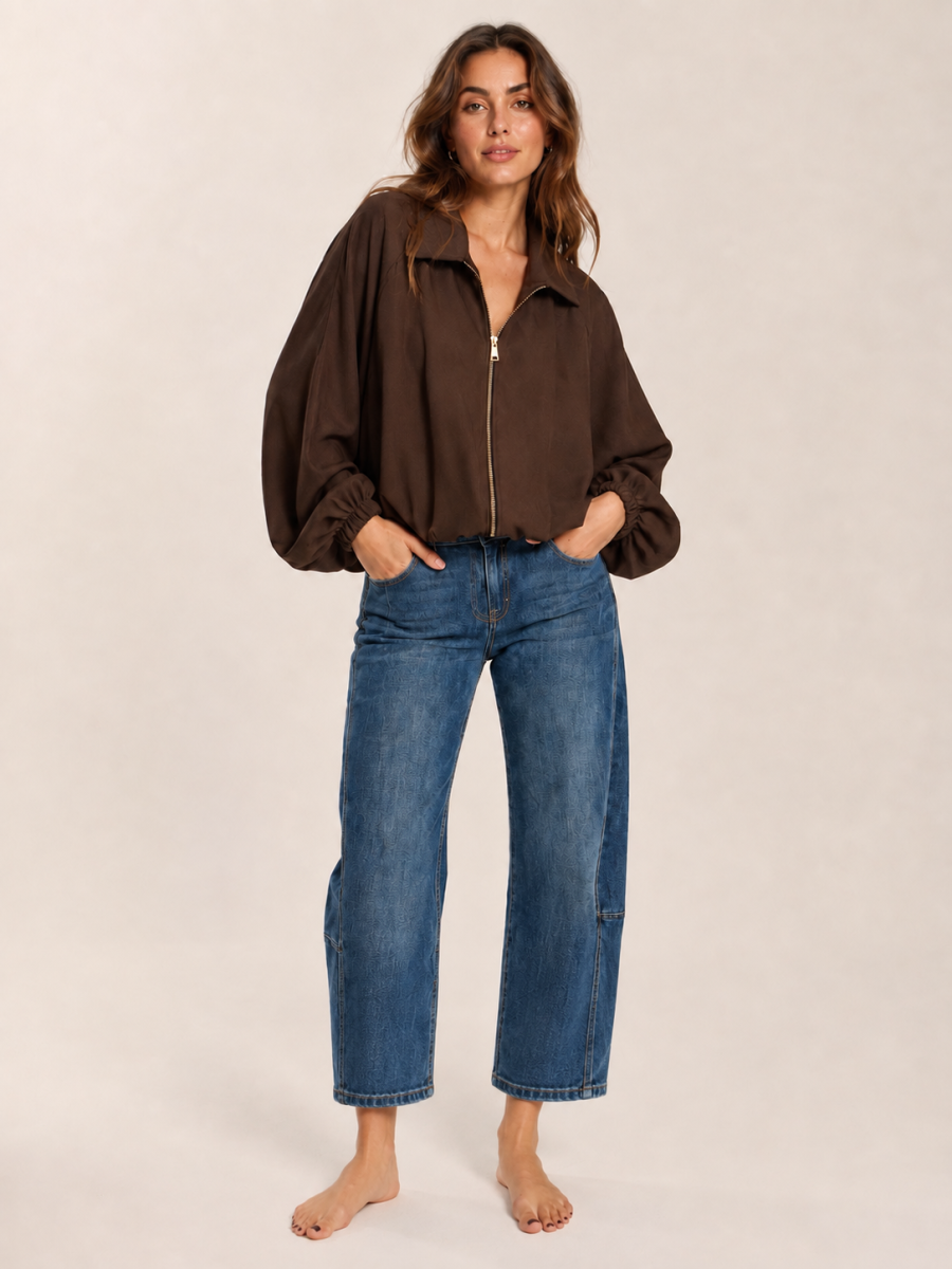 SVEA TU BOMBER CHOCOLADE BRUIN