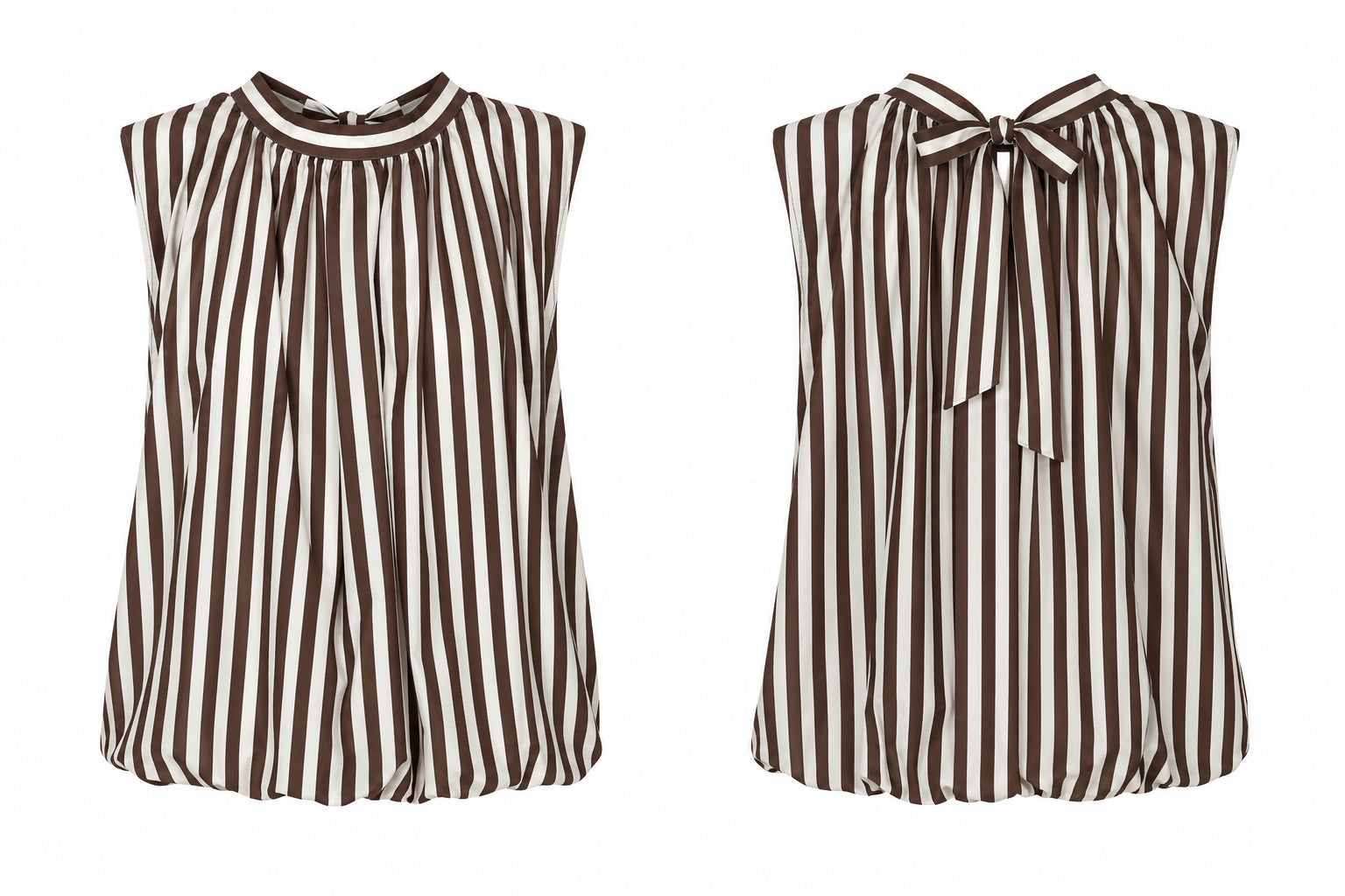 SAMIRA TU BLOUSJE MET OPEN RUG BRUIN/BEIGE