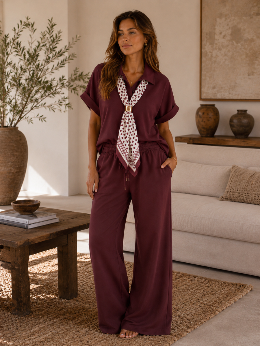 KIZZY TU SET BURGUNDY
