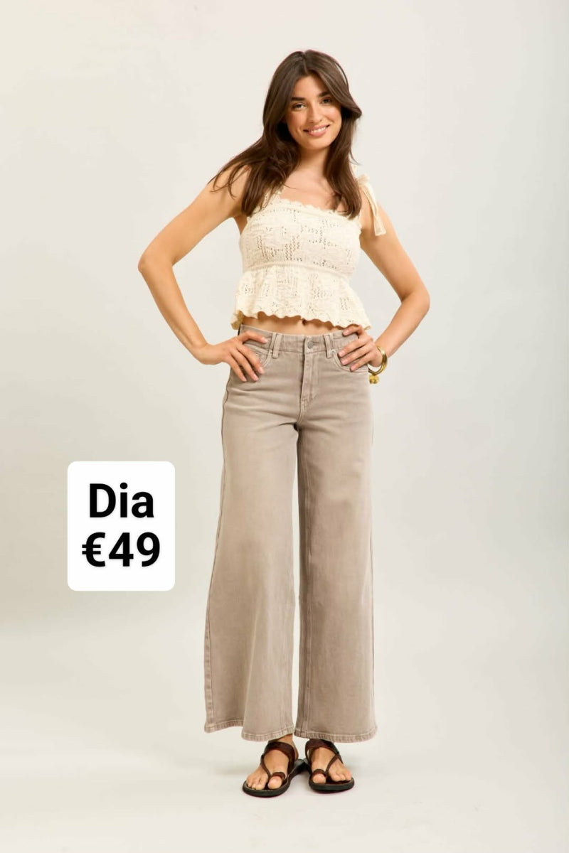 Dia wide-leg jeans taupe