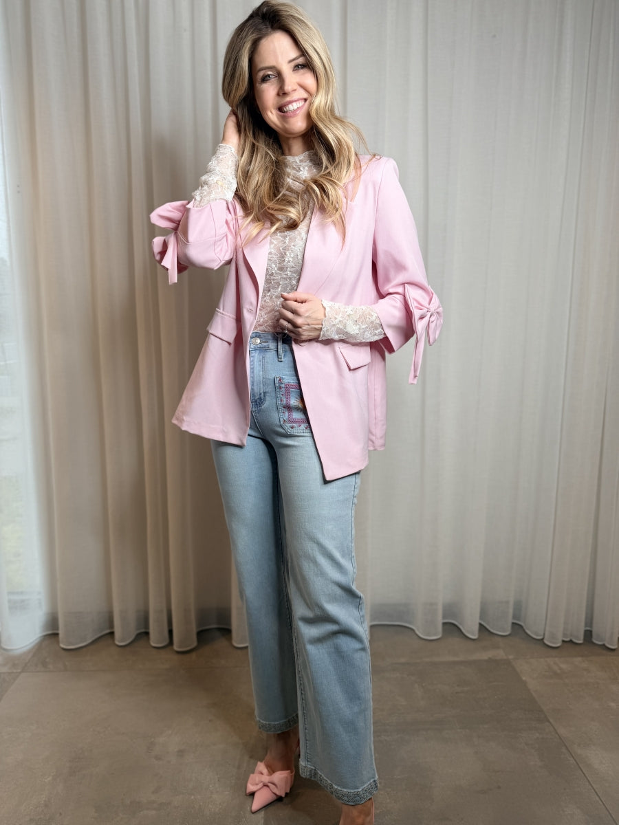 FLORINE WIDE LEG JEANS LICHTBLAUW