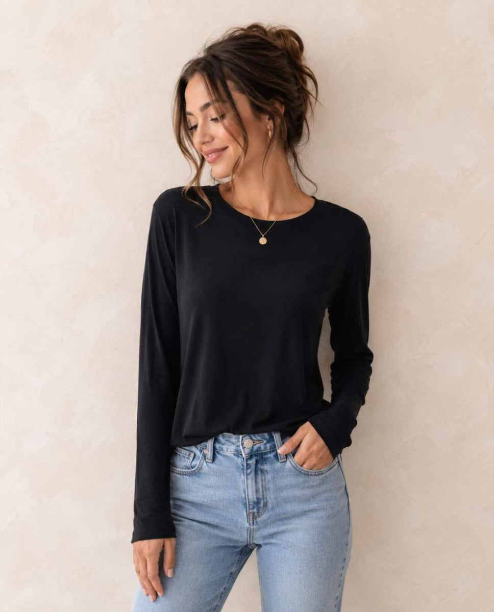 RAVENA TU LONG SLEEVE ZWART