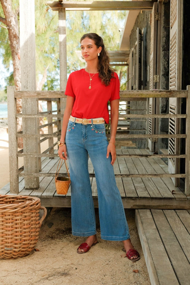 FALLON BROEK WIDE LEG JEANS