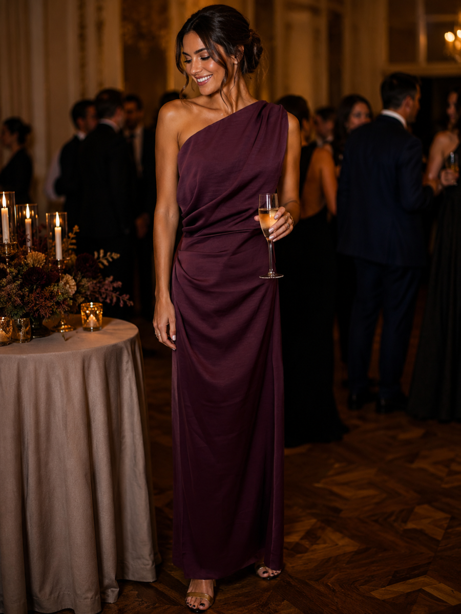 PRITI TU JURK BURGUNDY