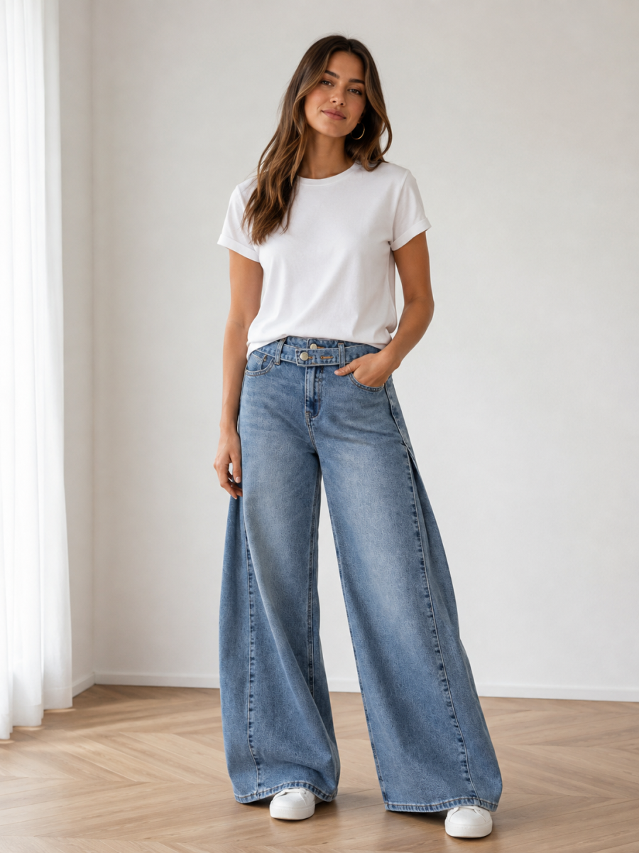 CINTHIA WIDE LEG JEANS INCLUSIEF RIEM