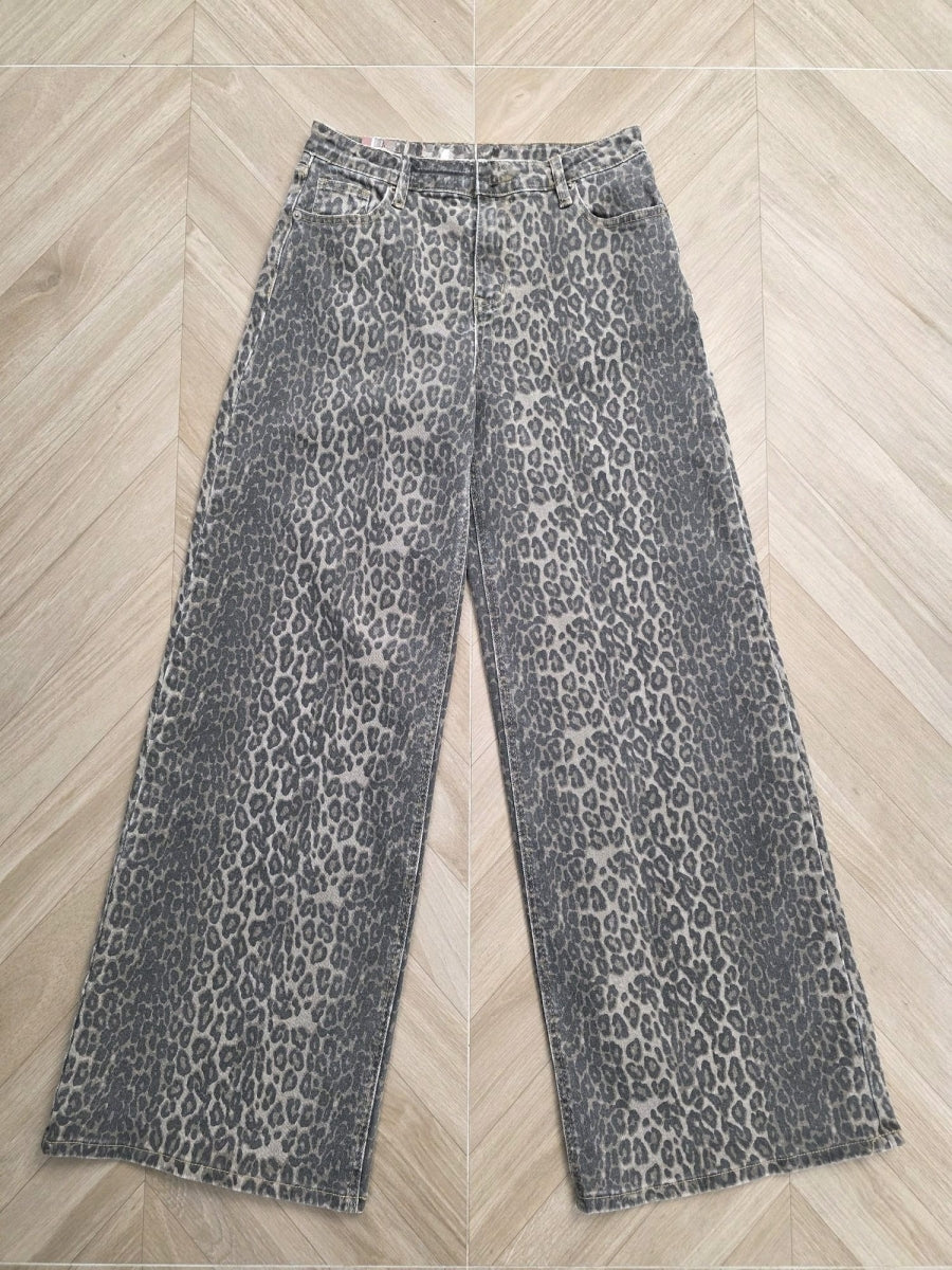 CHERLIZE WIDE LEG LEOPARD JEANS