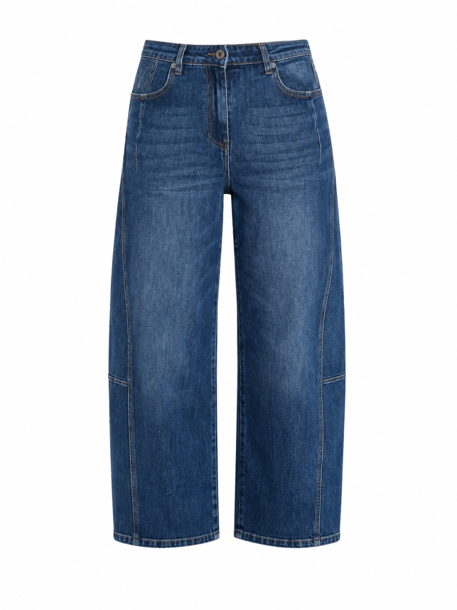 DONKERBLAUWE BARREL JEANS ANKE
