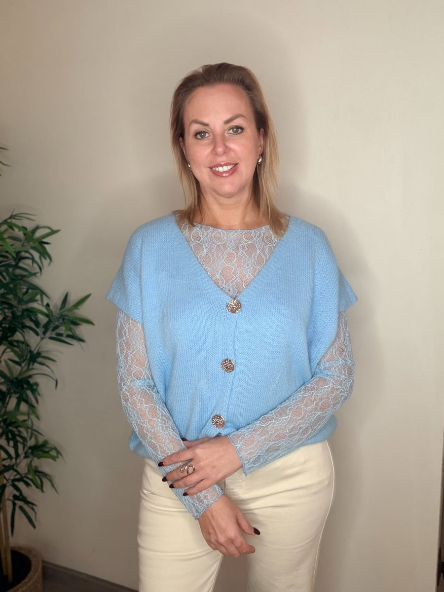 FLINN TU GILLET BLAUW