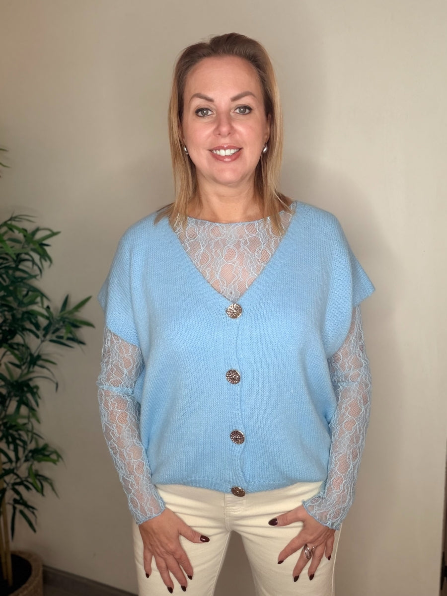 FLINN TU GILLET BLAUW