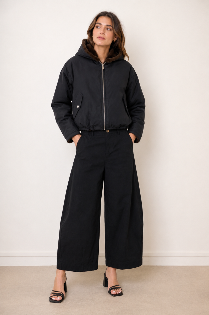 FILIPPA JAS REVERSIBLE DONKERBRUIN/ZWART