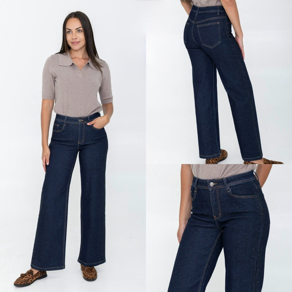PRICILLIA STRAIGHT JEANS MET STRASS STEENTJES