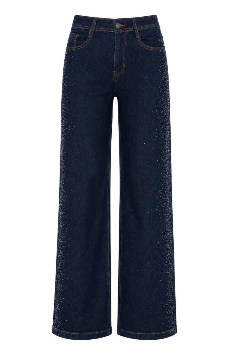 PRICILLIA STRAIGHT JEANS MET STRASS STEENTJES