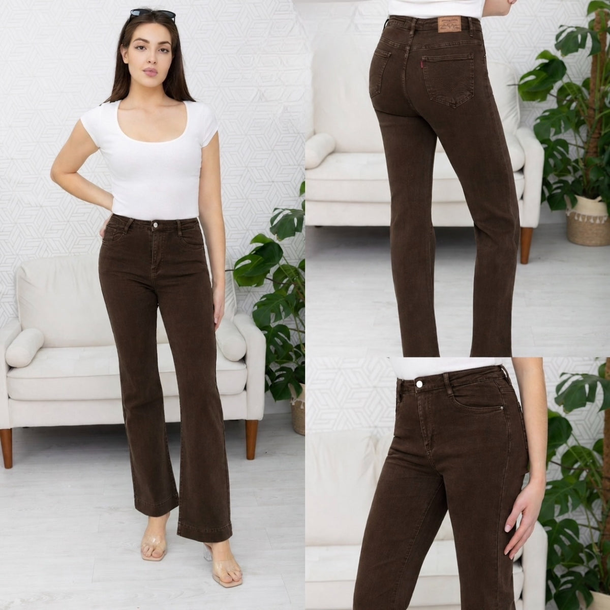 STRAIGHT LEG JEANS BRUIN POLA