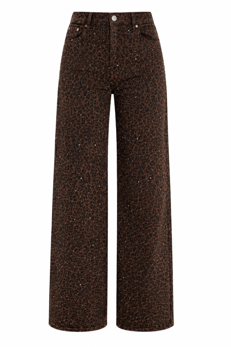 PALMA BRUINE LEOPARD BROEK