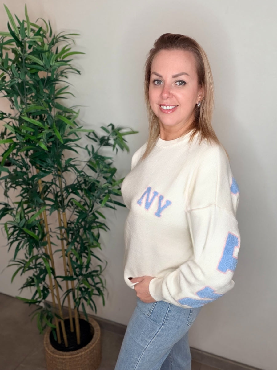 GIA TU PULL NEW YORK BLAUW