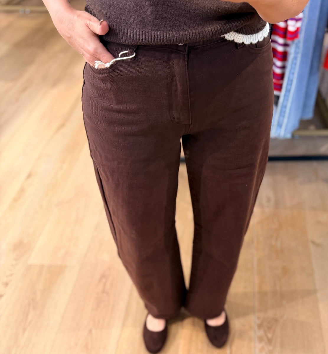 LUPI BARREL BROEK CHOCOLADE BRUIN