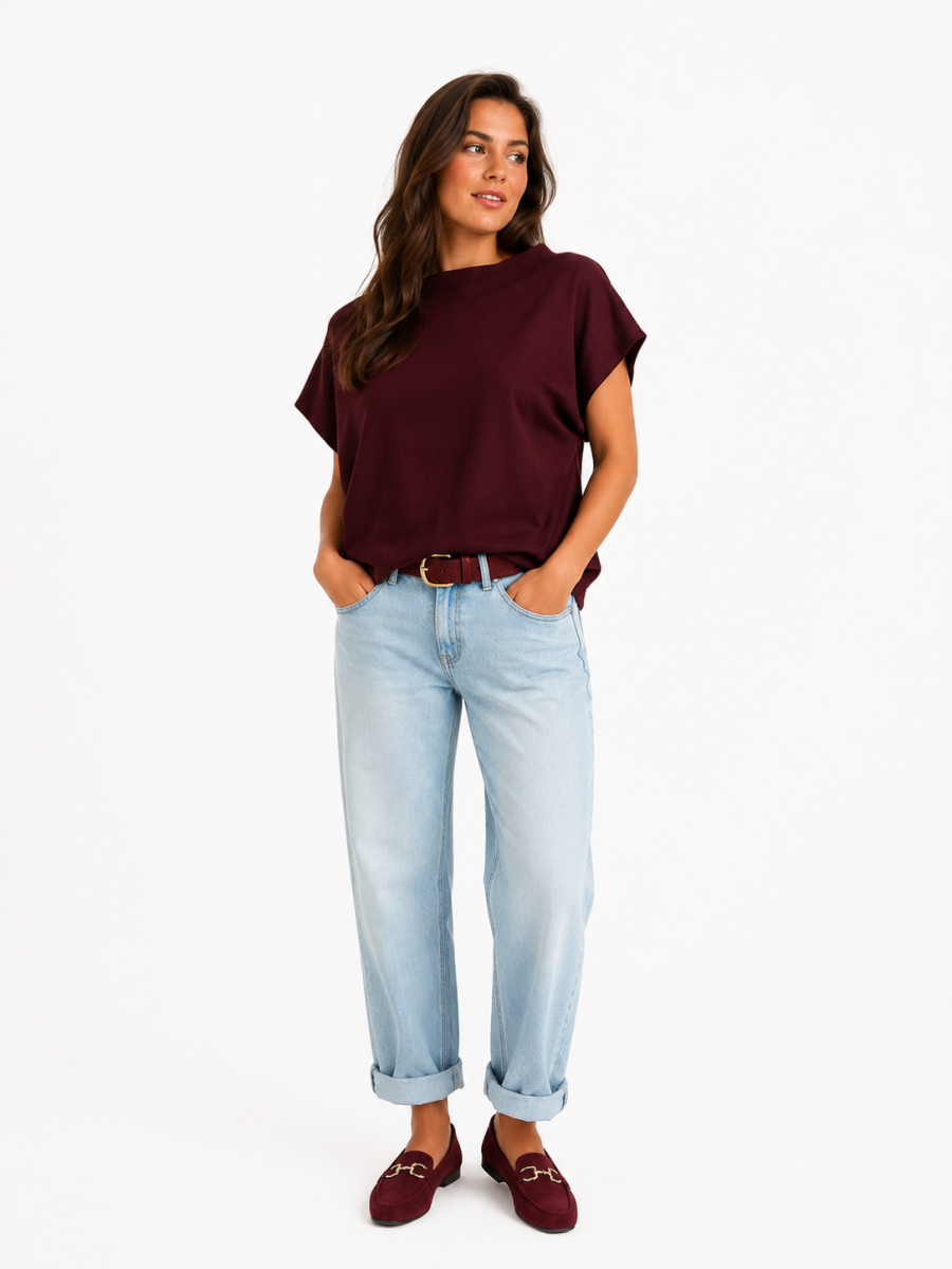 LUELLA PULL BATWING SLEEVES BURGUNDY