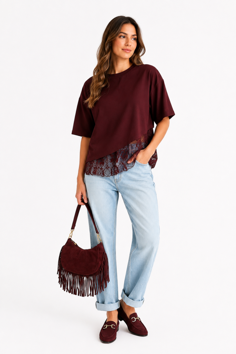 ORINA TU T-SHIRT BURGUNDY