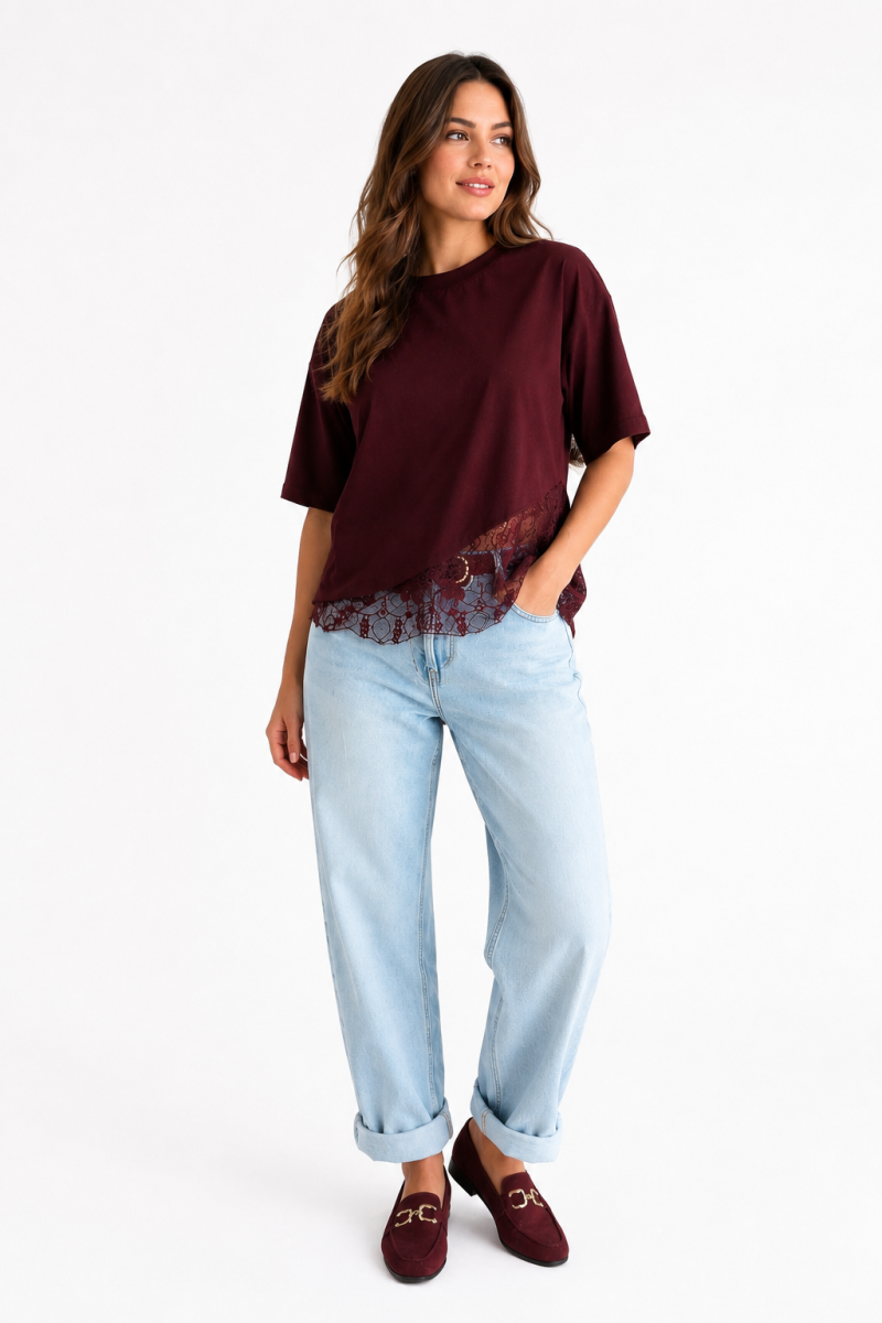 ORINA TU T-SHIRT BURGUNDY