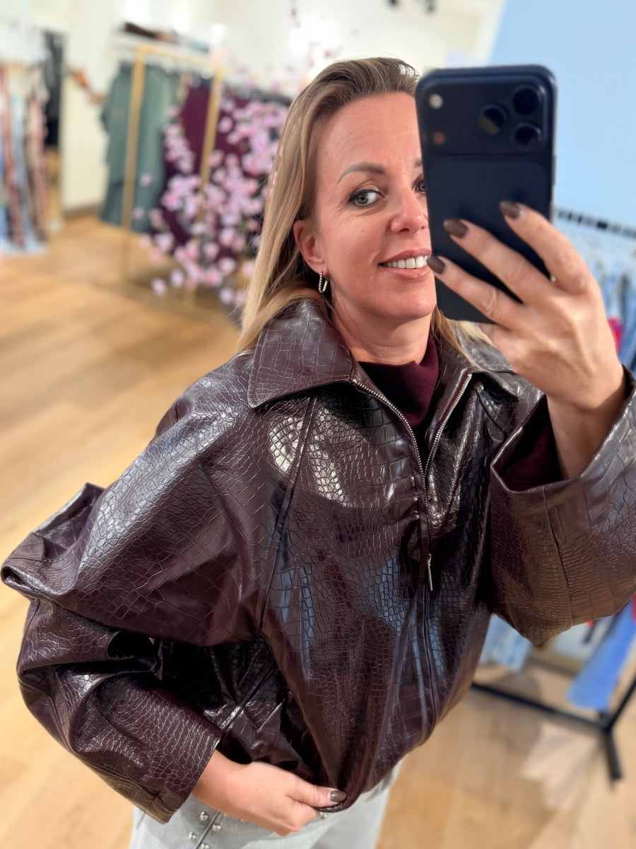 ORVA CROC BOMBER JASJE BURGUNDY