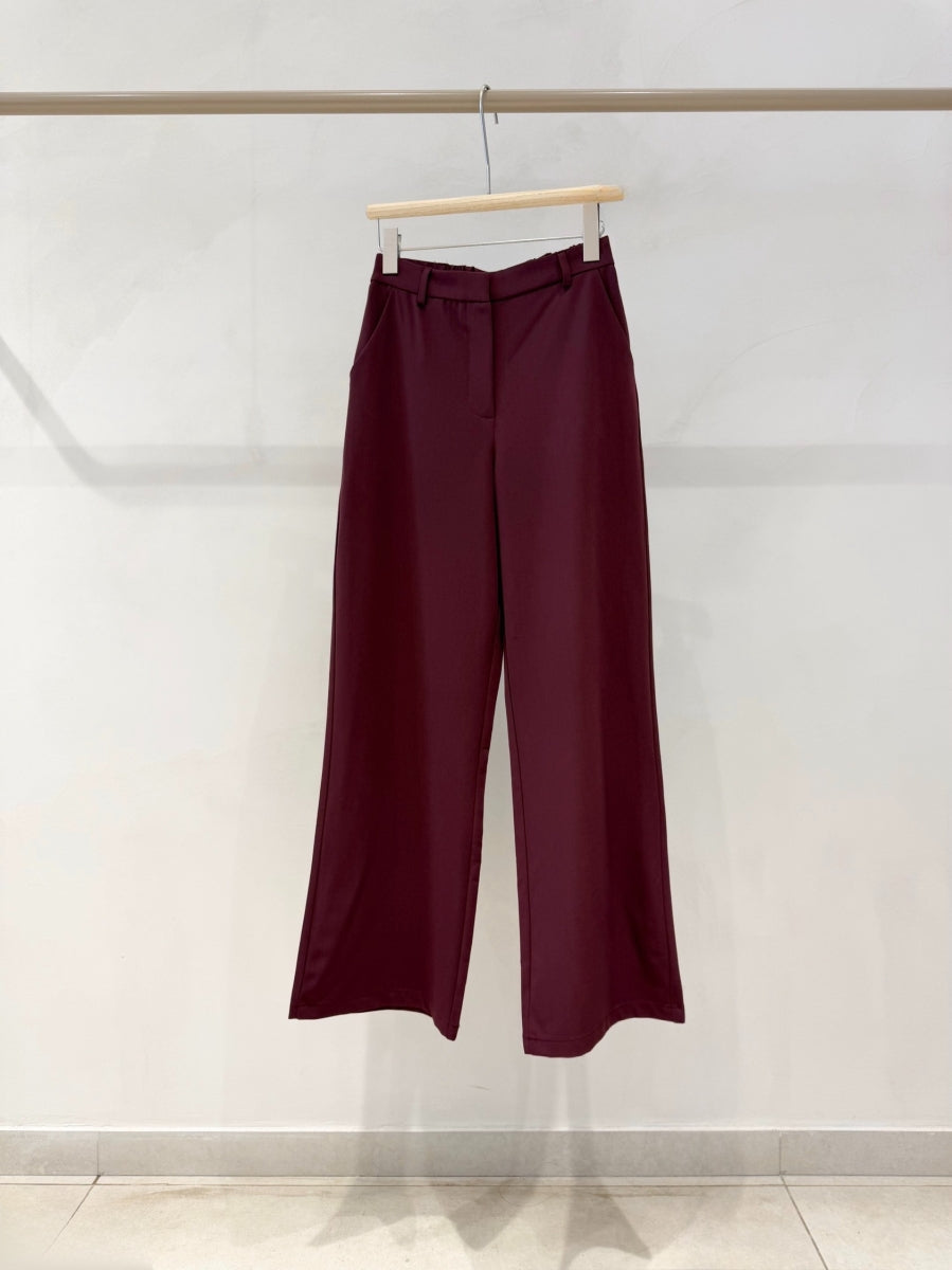 OSIRIA GEKLEDE BROEK MET REKKER BURGUNDY