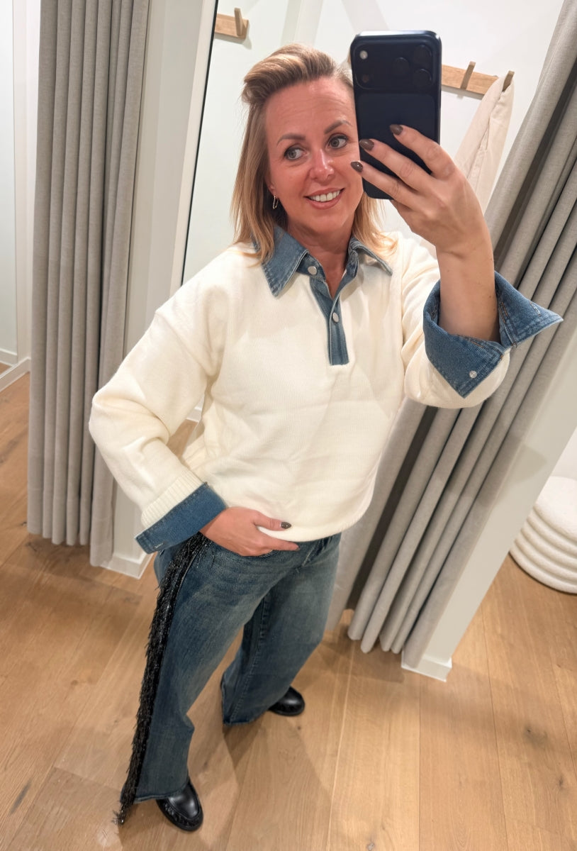 KARON DENIM FRINGE JEANS