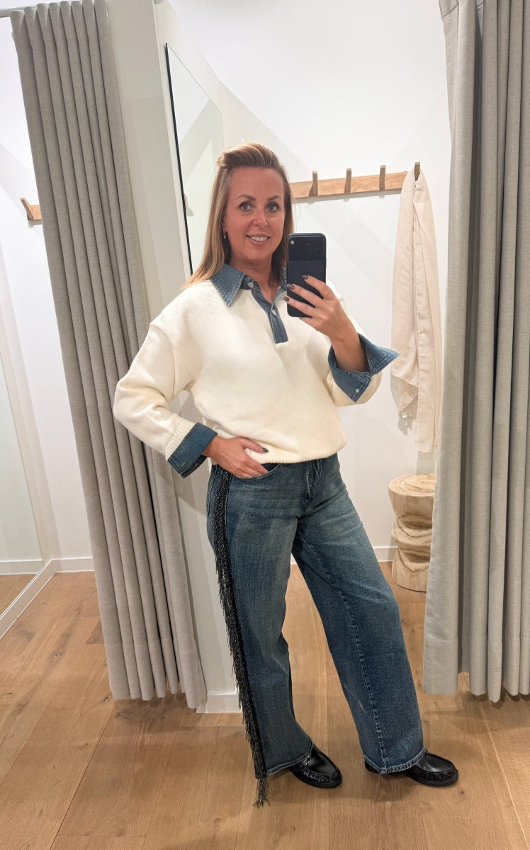 KARON DENIM FRINGE JEANS