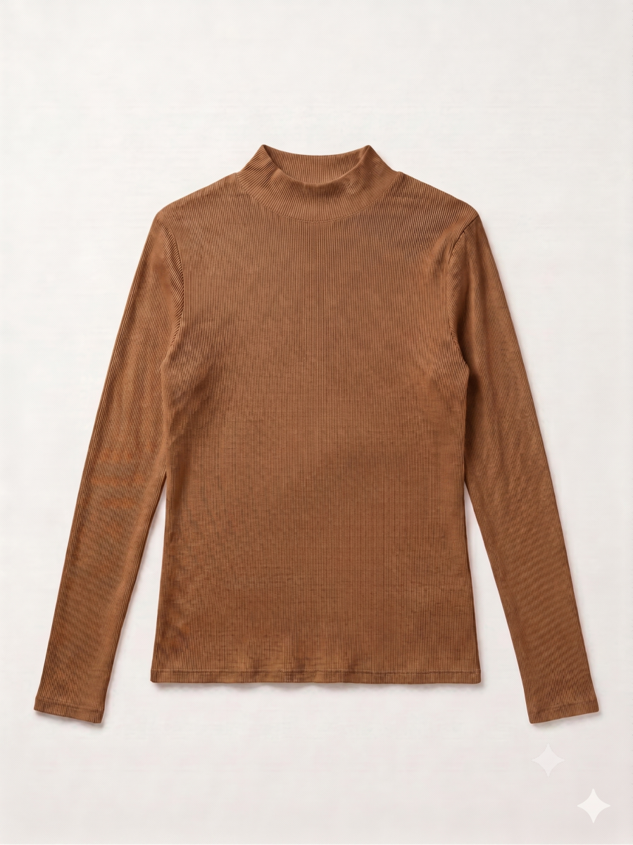 MERIJN PULL MET HALVE KOL CAMEL