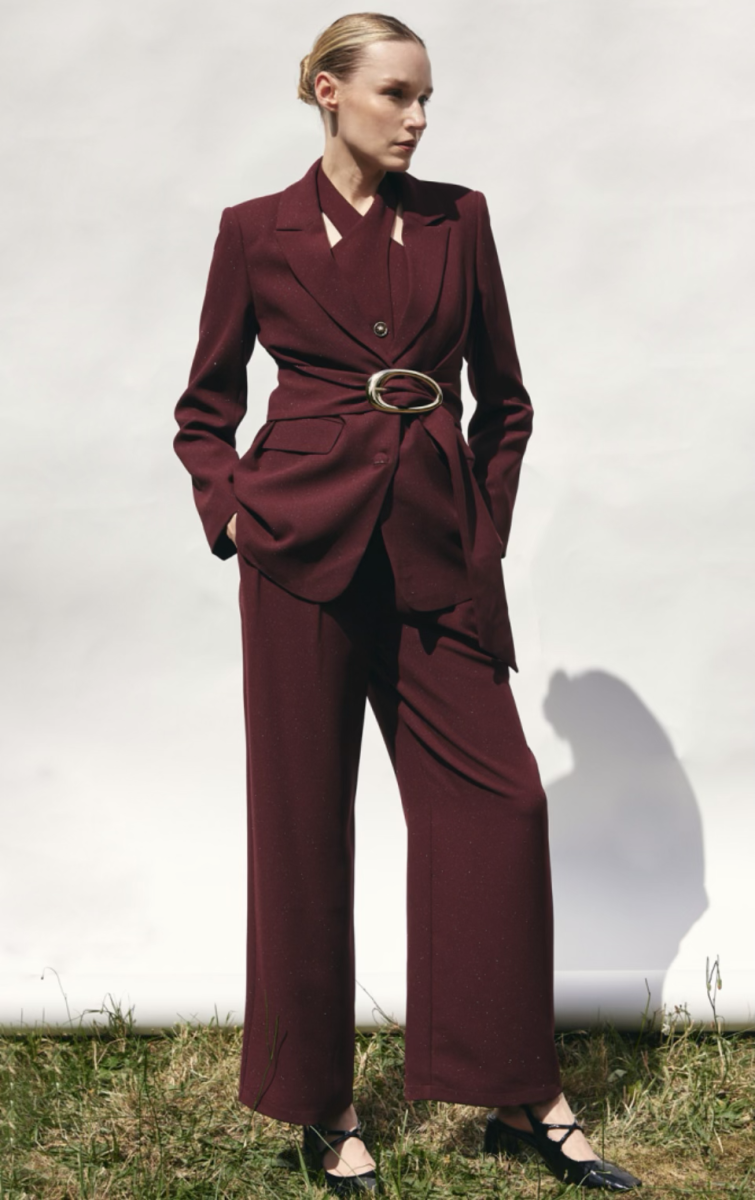 RHODA BLAZER PLUM MET LICHTE GLITTER