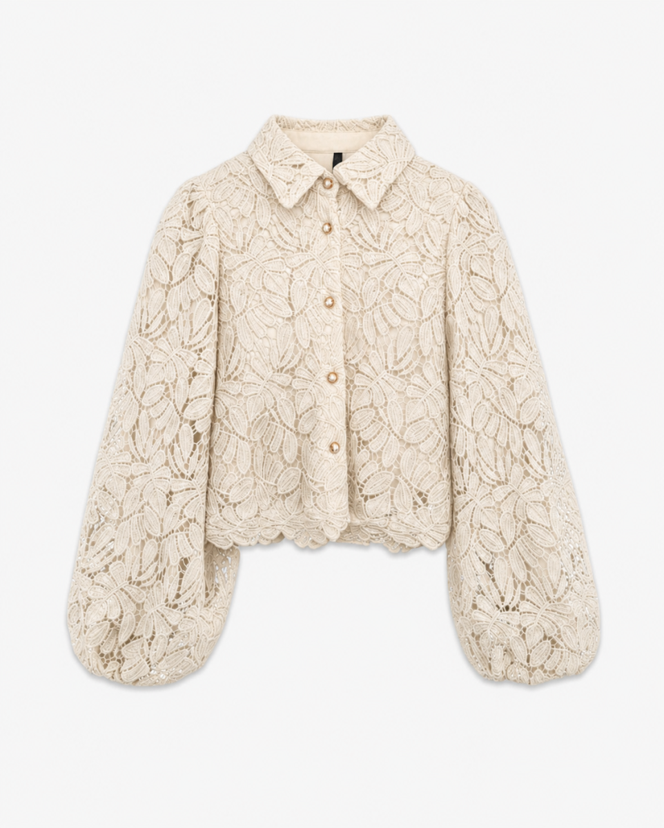 ROUX ECRU KANTEN BLOUSE